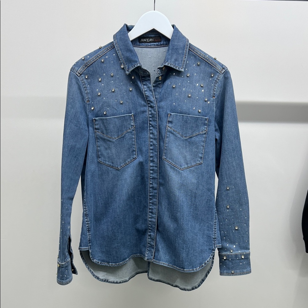 Marc Cain Blue Studded Jean Jacket